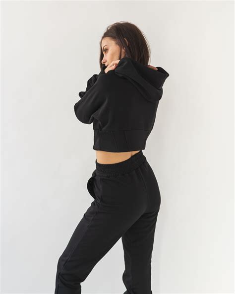 Womens Tracksuit Cotton Tracksuit Black Tracksuit Womens Etsy