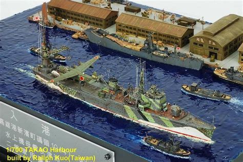 Ijn Seaplane Tender Akitsushima At Takao Harbour By Modeler Ralph Kuo