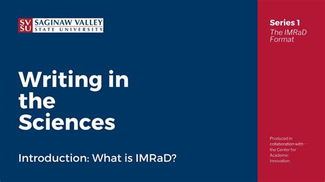Imrad format a common scientific writing format is imrad, which stands for introduction, methods, results, and discussion. The IMRaD Format: An Overview - YouTube