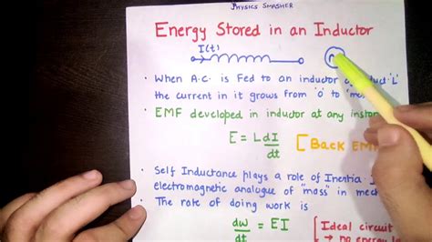 Energy Stored In An Inductor Energy Stored In Inductor Magnetic Energy Physics Smasher