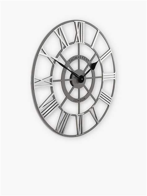Thomas Kent Evening Star Roman Numeral Skeleton Wall Clock 61cm Silver