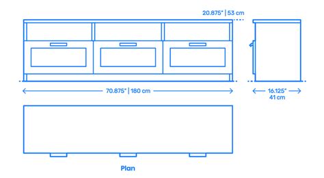 Tv Stands Media Consoles Dimensions And Drawings