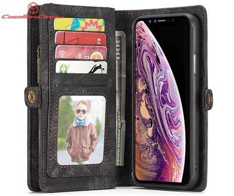 Caseme Iphone Xs Zipper Wallet Magnetic Detachable Case Black