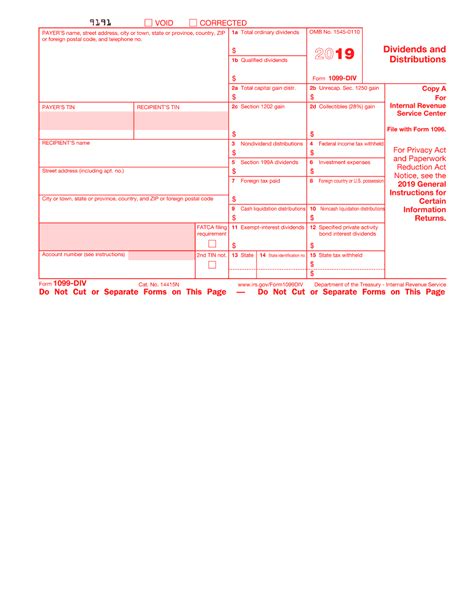 1099 Div Form Fillable And Editable Pdf Template