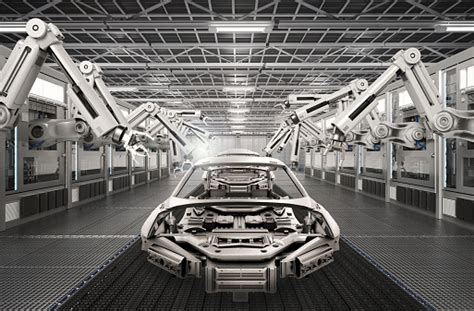 Robot Assembly Line In Car Factory Stock Photo Download Image Now