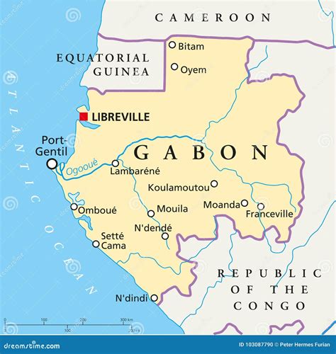 Carte Politique Du Gabon Illustration De Vecteur Illustration Du