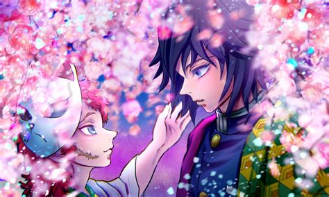 Water hashira giyo tomioka and sabito 4K wallpaper download