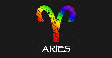 Aries Zodiac Symbol In Rainbow Color Gay Pride T Shirt Teepublic