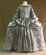1700 costume mantua Marie Antoinette rococò | Etsy | Grey satin dress ...