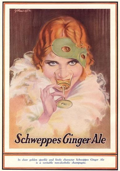 Schweppes Ginger Ale Girl Nonalc Champagne Mad Men Art Vintage Ad