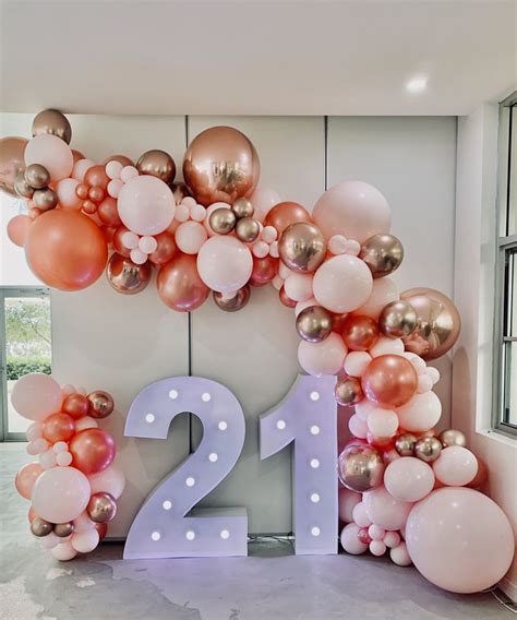 21st Birthday Rose Gold And Pale Pink 21st Birthday Balloons 21st