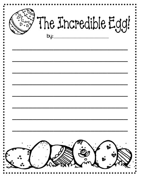 Help your first grader write his very. IncredibleEgg_Easter.pdf | Writing activities, Easter writing, Kindergarten writing