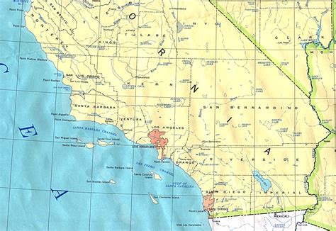 Southern California State Map United States Full Size