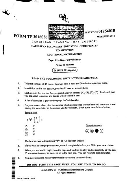 Csec Additional Mathematics 2016 P1 Solutions Pdf