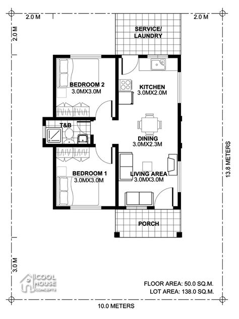 Anything you'd want in a standard home, we have in. Tiny House Plan with 2 Bedrooms - Cool House Concepts