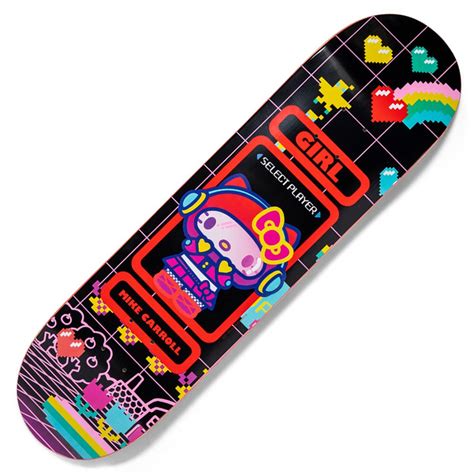 Girl Mike Carroll Sanrio Kawaii Arcade 8inch Skateboard Deck Decked Out