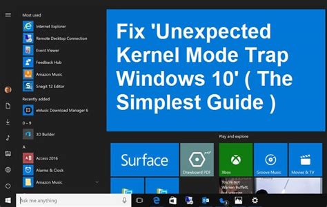 Best Way To Fix Unexpected Kernel Mode Trap Windows 10 Wp