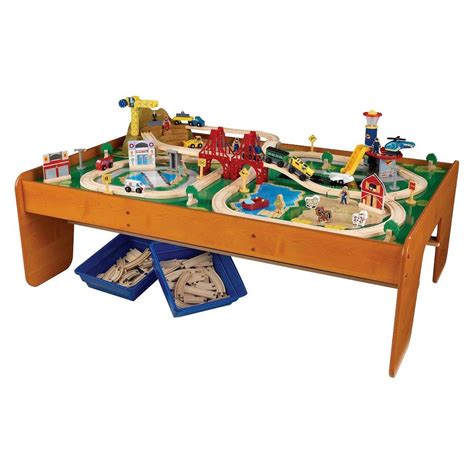 Kidkraft Ride Around Town Train Set And Table Train Set Table Blue