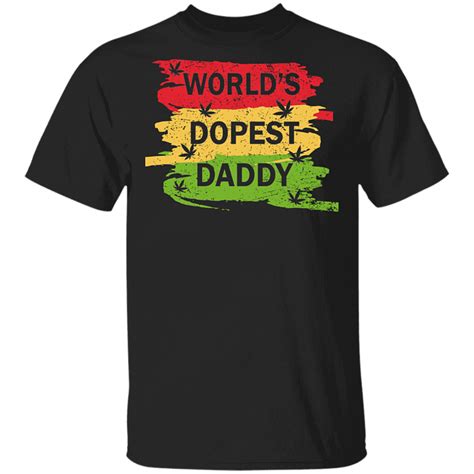 Funny Cannabis Dad T Shirt Worlds Dopest Daddy Vintage Retro 420