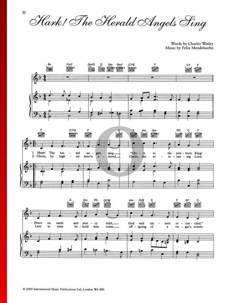 Hark The Herald Angels Sing Sheet Music Piano Voice Guitar PDF Download OKTAV