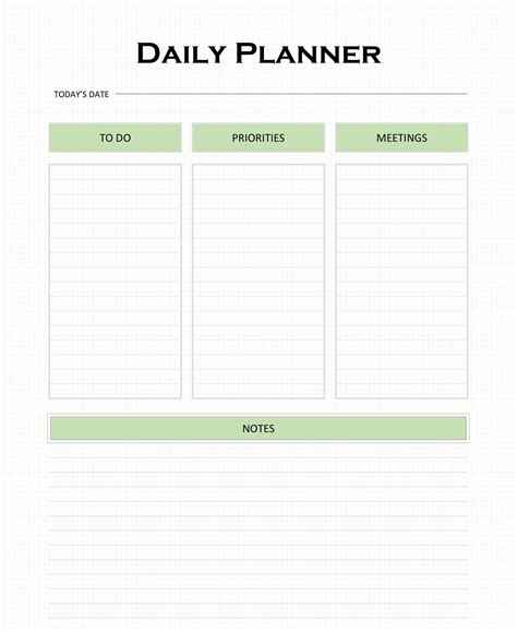 Free Daily Planner Template Printable Printable Templates