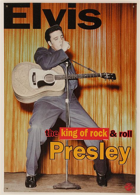 Lot Detail Elvis Presley The King Of Rock And Roll Metal Poster Reprint