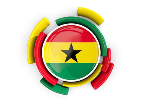 Round Flag With Pattern Illustration Of Flag Of Ghana