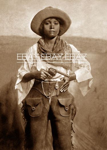 1890s Photo Of A Black Cowgirl With Pistol Gun And Leather Chaps