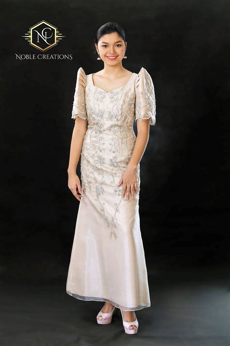 Filipiniana Dress Embroidered And Beaded Mestiza Maria Clara Baro At Saya Philippine Nationa