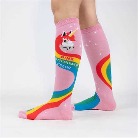 Rainbow Mane Knee High Socks Colorful Unicorn Socks Sock It To Me
