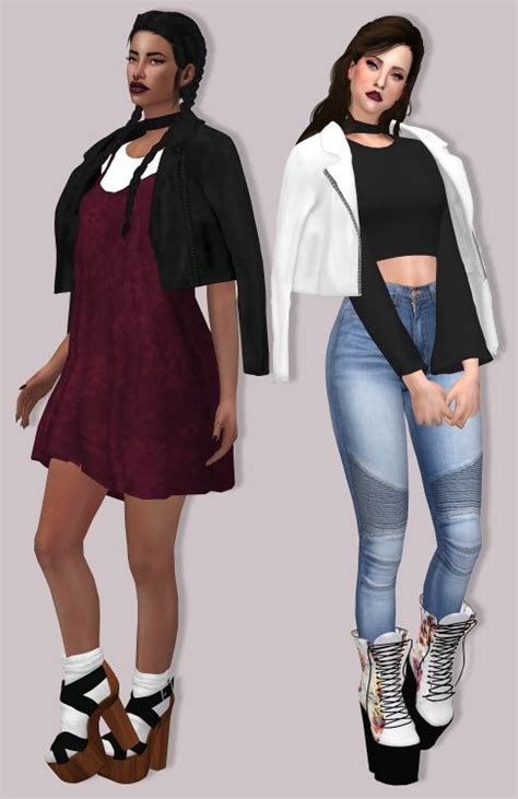 Lumysims Leather Jacket Accessory Sims 4 Downloads Sims 4 Clothing