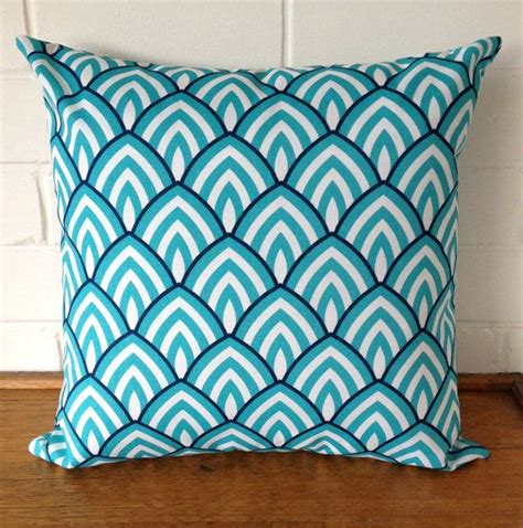 Outdoor Cushion Cover Aqua And Navy Arches Blue Outdoor Pillows