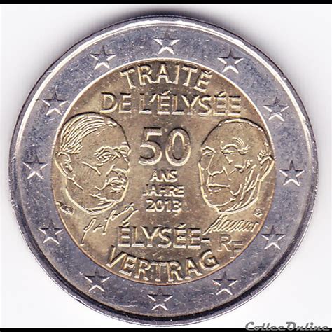 Pièce 2 Euros 50e Anniversaire Du Traité De LÉlysée Monnaies