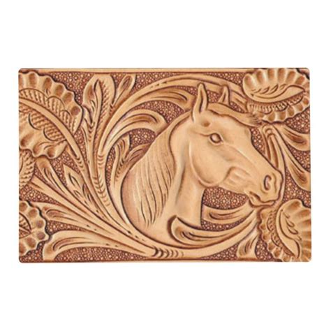 Rustic Western Country Leather Equestrian Horse Placemat