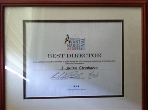 J Julian Christopher J Julian Christopher Wins Best Director At The American Avant Garde Arts