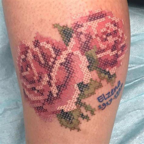 Top 100 Best Cross Stitch Tattoo Design Ideas For Women Embroidery