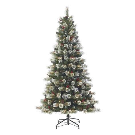 Holiday Time Pre Lit Flocked Sparkling Pine Artificial Christmas Tree