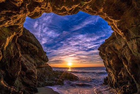 Beach Cave in Malibu, California 5k Retina Ultra HD Wallpaper | Background Image | 6800x4590 ...