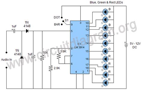 The basic pin diagram overview is given as. LM3914 VU Meter | Circuit Diagram
