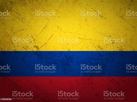 Grunge Colombia Flag Stock Illustration Download Image Now Abstract