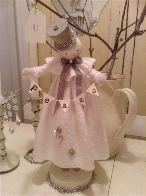 Snowgirl Christmas Dolls Shabby Christmas Xmas Crafts