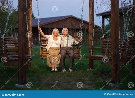 Senior Couple On Porch Swing Stock Image Image Of Destiny Park 95401163