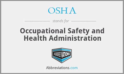 Osha Occupational Safety And Health Administration
