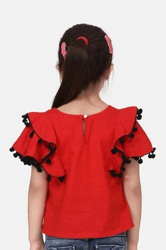 Casual Wear Cutiekins Girls Top Size 4 To 9 Years Polyester At Rs