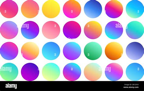 Vivid Gradient Spheres Minimalist Multicolor Circles Abstract 80s