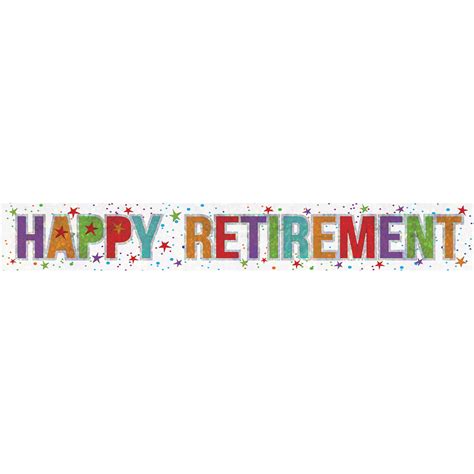 Happy Retirement Holographic Party Banner Lets Party