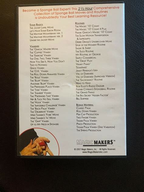 Encyclopedia Of Sponge Ball Magic With Ben Salinas (DVD, 2007) How to