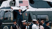 Richard Nixon giving his final “peace sign” before officially resigning ...