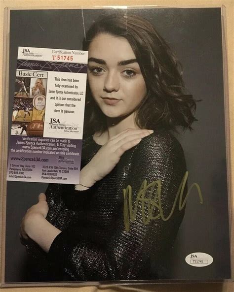 Maisie Williams Game Of Thrones Autographed Signed 8x10 Photo Jsa Coa