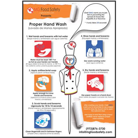 Hand Washing Poster Mg Food Safety